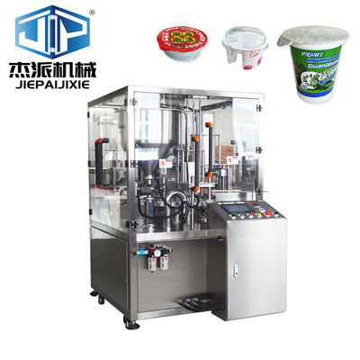 380V tự động Jam sữa sản phẩm cốc điền và niêm phong Máy với Hopper điều khiển nhiệt độ